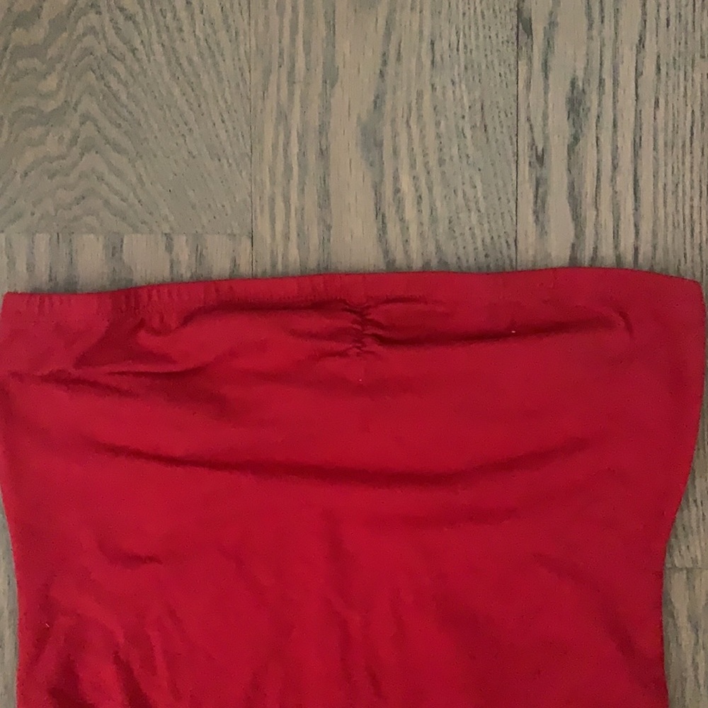 red strapless bodysuit - Picture 2 of 4
